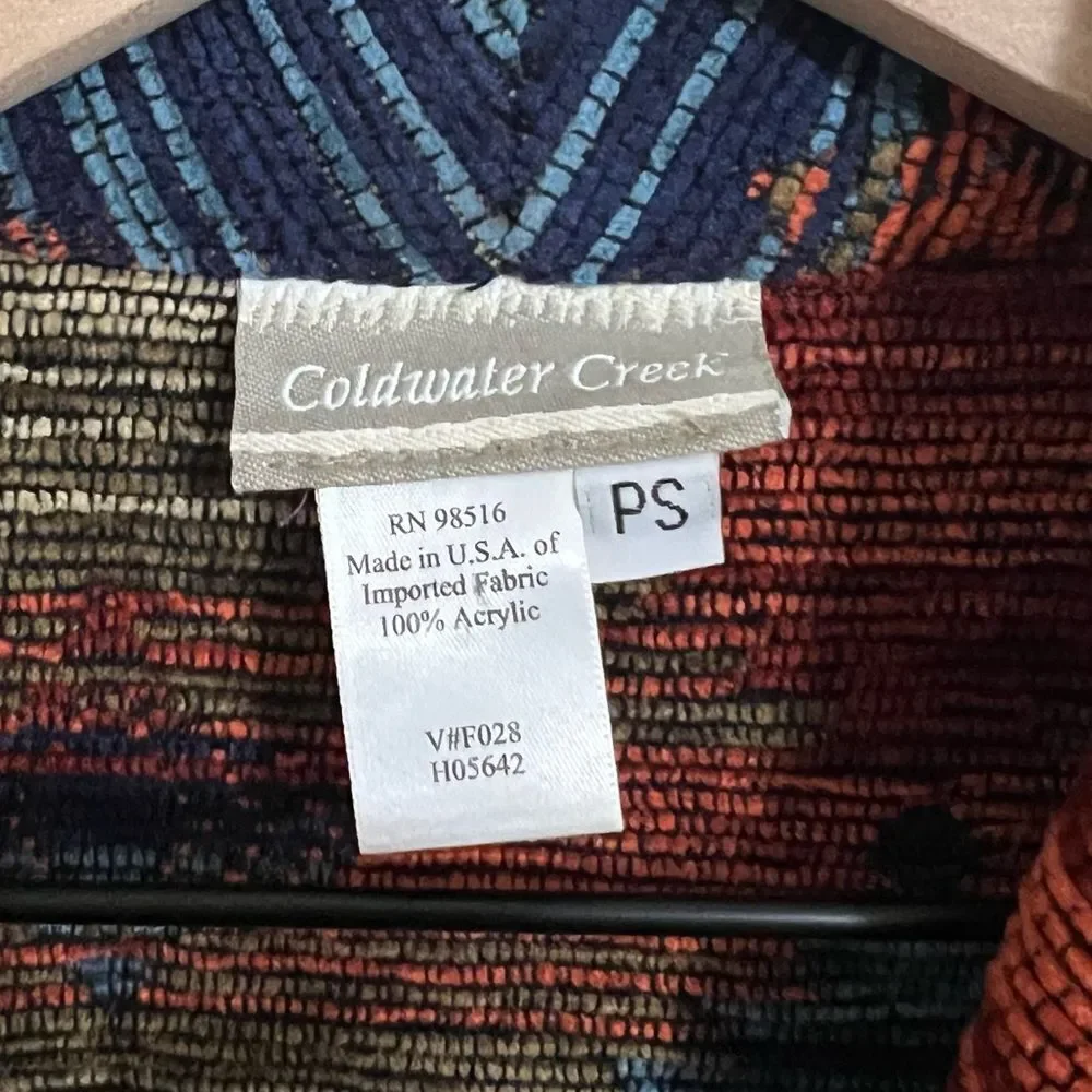 Vintage Coldwater Creek Bohemian Aztec Southwestern Blanket Jacket Size Petite S